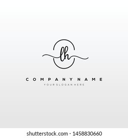 LH handwriting initial logo template vector.