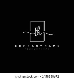 LH handwriting initial logo template vector.
