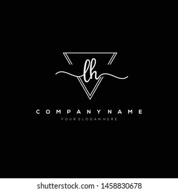 LH handwriting initial logo template vector.