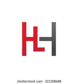 LH HL initial company H square shape logo red