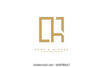 Monograma del logotipo de las letras iniciales de LH, HL