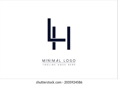 LH OR HL Or L AND H initial minimal monogram letter alphabet logo design symbol