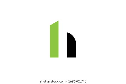 lh or hl and l or h Letter Initial Logo Design, Vector Template 