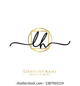 LH Initial handwriting logo template