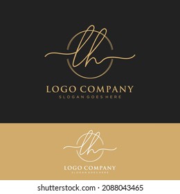 LH Initial letters, handwriting signature logo.