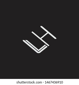 LH Initial Logo letters with rotate squere template