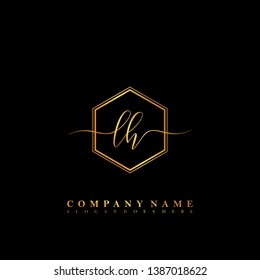LH Initial luxury handwriting logo vector