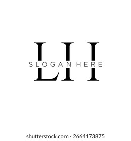 Logotipo inicial del monograma de LH con diseño del estilo del negocio