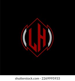 LH initial monogram logo for gaming with Gemoteric line shape style design on isolated background
