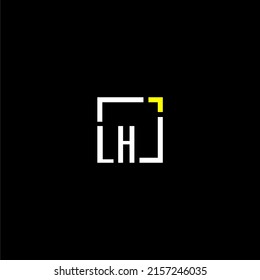 LH initial monogram logo with square style design