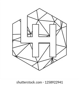 LH initials geometric polygonal logo