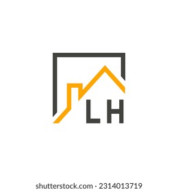 LH initials homes modern building company logo vector.eps