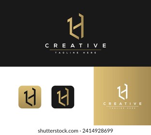 LH initials letter modern logo vector