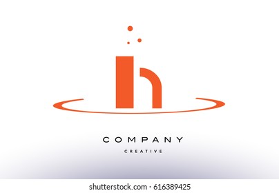 LH L H creative orange swoosh dots alphabet company letter logo design vector icon template