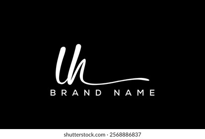 LH letter beauty handwriting vector logo. 