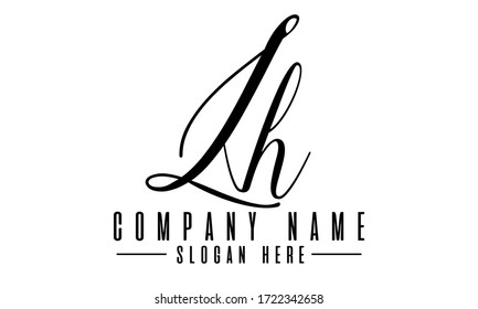 LH letra manuscrita vector inicial del logotipo. diseño de logotipo