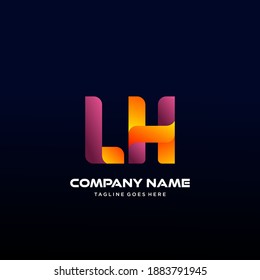 LH Letter initial Logo Vector With colorful, logo for media business