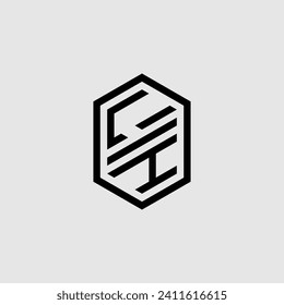 LH line geometric monogram with high quality professional design that will print well