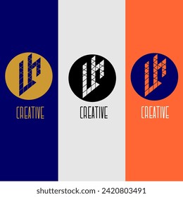 Lh logo colorful creative alphabet circle icon vector template