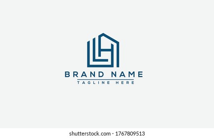Elemento de promoción de marca gráfica vectorial de plantilla de diseño de logotipo LH.
