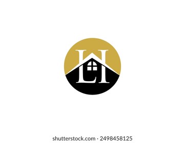 Plantilla del icono del Vector del diseño del logotipo de LH con el fondo blanco