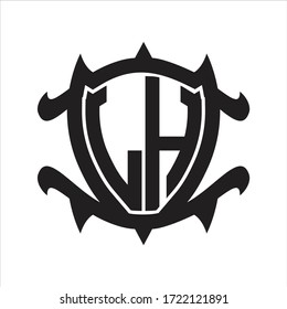 LH Logo monogram isolated with frame shield shape design template