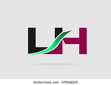 LH Logo. Vector Graphic Branding Letter Element
