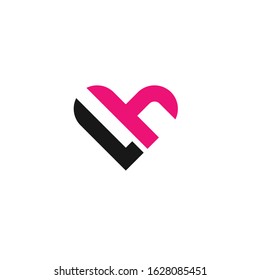 LH love logo icon vector 