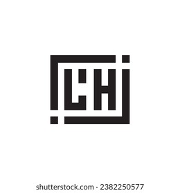LH minimalist geometric symbol logo in high quality professional design that will print well across any print media
