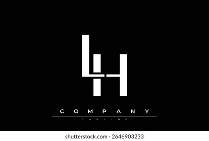 LH Modern Initials Logo Design. Branding logo with stylized initials showcasing bold design and modern aesthetic. Ideal for professional business branding or creative projects focusing on minimalistic