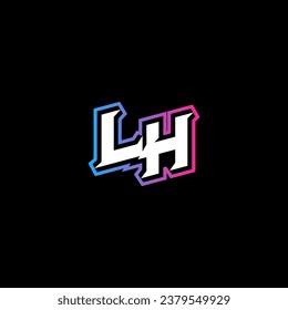 LH monogram logo design with abstract shape concept in vector