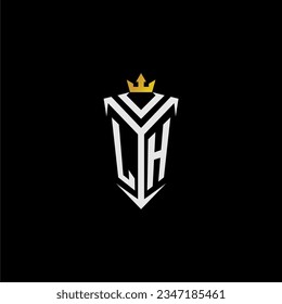 LH monogram logo initial for shield  crown style design