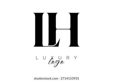 LH Serif Letter Monogram Typography Logo for Elegant Premium Branding Identity