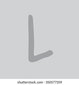 "L"Hand written modern alphabet vector