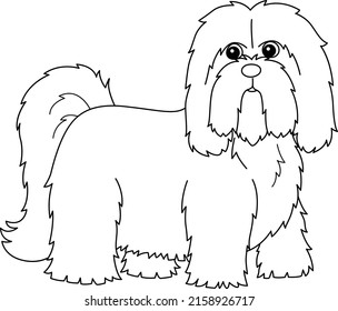 Lhasa Apso Dog Coloring Page Isolated Stock Vector (Royalty Free ...