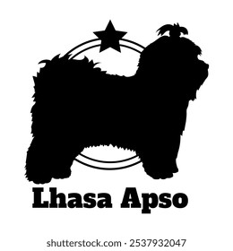 Lhasa Apso dog silhouette,  dog, dog breeds, logo, vector, silhouette, logo design, animal, illustration, icon, sign, design, black,  symbol, pet