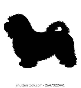  Silhueta de Lhasa Apso, perfil de pé