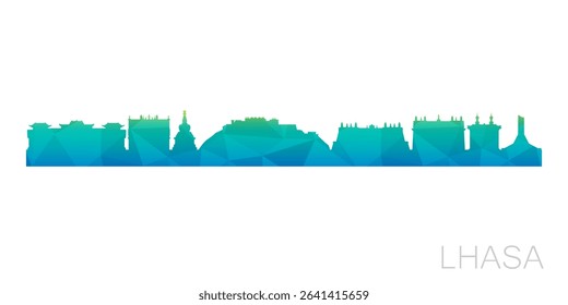 Lhasa, Nepal Low Poly Skyline Clip Art City Design. Geometric Polygon Graphic Horizon Icon. Vector Illustration Symbol.