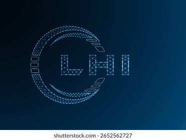 Diseño de Vector de logotipo de letra polivinílica baja LHI. Diseño de logotipo de poliéster inferior LHI. Logotipo de poliéster bajo.