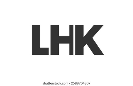 LHK logo design template with strong and modern bold text. Initial based vector logotype featuring simple and minimal typography. Trendy company identity ideal for businesses brand presence.