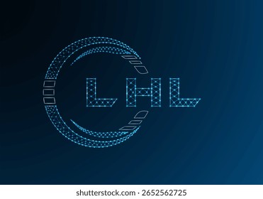 Diseño de Vector de logotipo de letra polivinílica baja LHL. LHL diseño de logotipo de poliéster inferior. Logotipo de poliéster bajo.