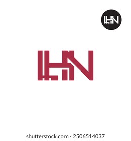 Diseño de monograma de letra de logotipo LHN