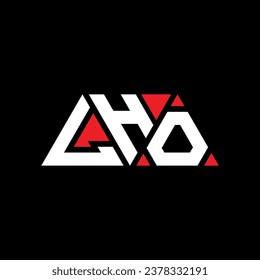 LHO triangle letter logo design with triangle shape. LHO triangle logo design monogram. LHO triangle vector logo template with red color. LHO triangular logo Simple, Elegant, and Luxurious design.