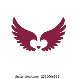 Lhouette of Eagle Wings Vetor Art em fundo branco
