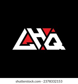LHQ triangle letter logo design with triangle shape. LHQ triangle logo design monogram. LHQ triangle vector logo template with red color. LHQ triangular logo Simple, Elegant, and Luxurious design.