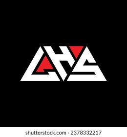 LHS triangle letter logo design with triangle shape. LHS triangle logo design monogram. LHS triangle vector logo template with red color. LHS triangular logo Simple, Elegant, and Luxurious design.