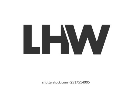 Modelo de design de logotipo LHW com texto em negrito forte e moderno. Logotipo vetorial inicial com tipografia simples e mínima. Identidade de empresa moderna ideal para a presença de marca de empresas.