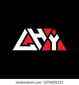 LHY triangle letter logo design with triangle shape. LHY triangle logo design monogram. LHY triangle vector logo template with red color. LHY triangular logo Simple, Elegant, and Luxurious design.