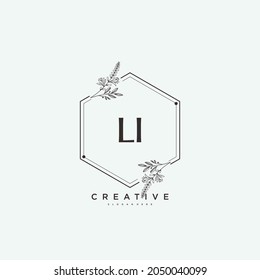 LI Beauty vector initial logo art, handwriting logo of initial signature, wedding, fashion, jewerly, boutique, floral and botanical with creative template for any company or business.