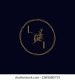 LI elegant wedding initial logo in high quality professional design that will print well across any print media
